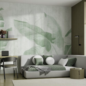 Carta da parati Foglie tropicali di grunge in verde