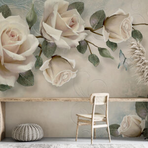 Carta da parati Rose crema