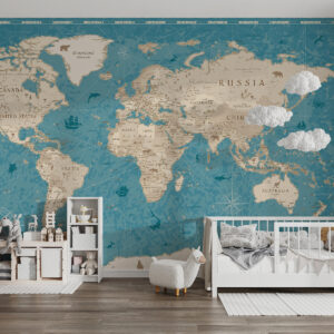 Carta da parati Mappa del mondo, vecchia mappa