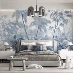Carta da parati Tropici in blu