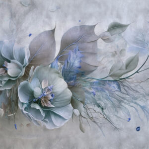 Carta da parati Fiori di chimera nei colori blu