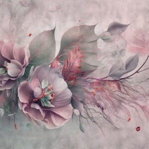 Carta da parati Fiori di chimera nei colori rosa