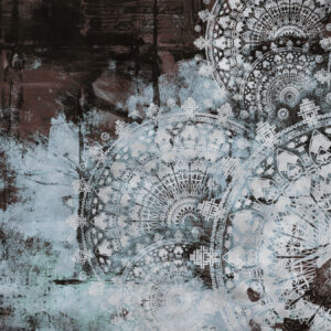 Carta da parati Mandala vintage nei colori blu