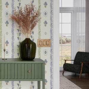 Carta da parati Delicato ornamento con foglie e uva