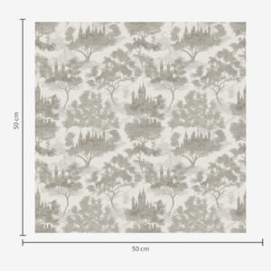 Carta da parati Castello nella foresta in stile grigio e beige