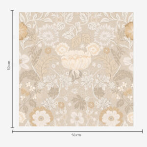 Carta da parati Stampa floreale beige in una palette di colori pastello