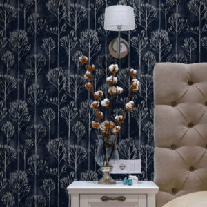 Carta da parati Botanica con alberi bianchi in stile scandinavo