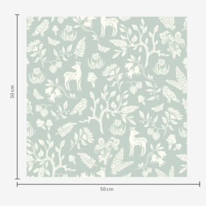 Carta da parati Animali e piante scandinave su uno sfondo color menta