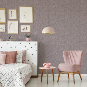 Carta da parati Onde fluenti di foglie in una palette di colori rosa antico e beige