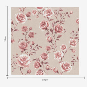 Carta da parati Rose cipria su sfondo beige — motivo vintage