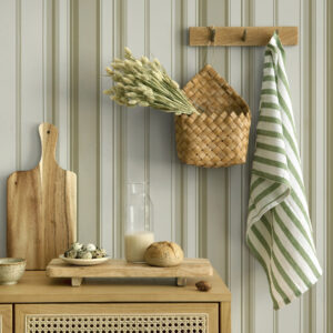 Carta da parati Sfondo crema con strisce grigio-beige di diversa larghezza