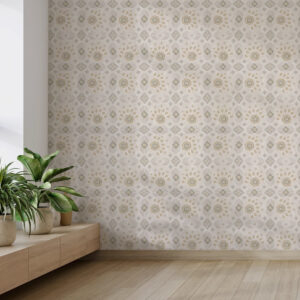 Carta da parati Motivo geometrico a mosaico nei toni caldi del beige
