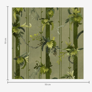 Carta da parati Foglie e grappoli d'uva in tonalità acquerellate verde chiaro