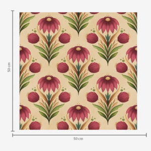 Carta da parati Ornamento floreale simmetrico su sfondo beige caldo
