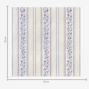 Carta da parati Strisce verticali con ghirlande di lavanda, sfondo beige
