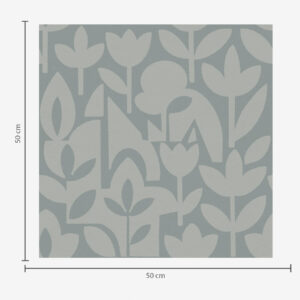 Carta da parati Sagome floreali geometriche in blu ardesia