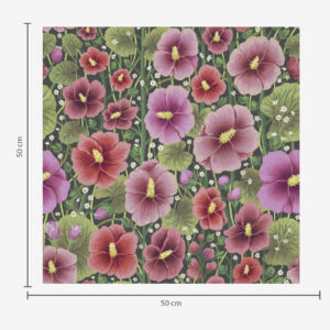 Carta da parati Fiori di ibisco dai colori vivaci e vegetazione su sfondo scuro
