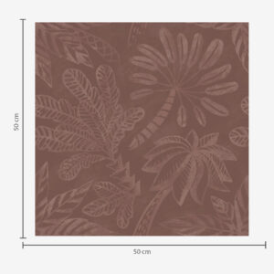 Carta da parati Foglie tropicali testurizzate in tonalità terracotta rosso intenso