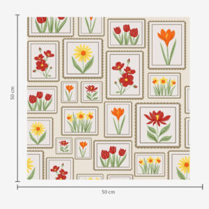 Carta da parati Illustrazioni floreali incorniciate dai toni caldi