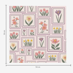 Carta da parati Illustrazioni floreali incorniciate nei toni del lilla