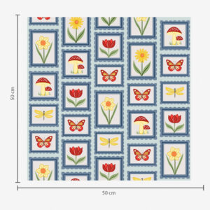 Carta da parati Illustrazioni incorniciate nei toni del blu