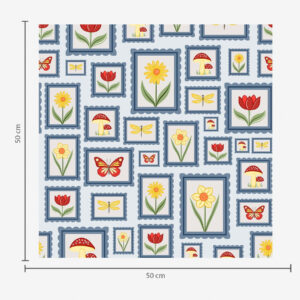 Carta da parati Illustrazioni incorniciate su sfondo blu