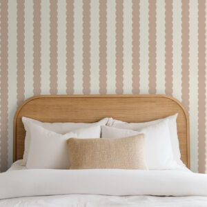 Carta da parati Righe ondulate beige in stile minimalista