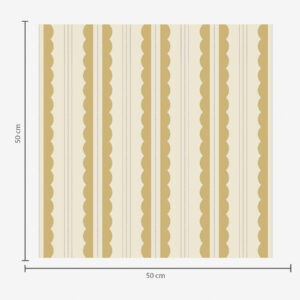 Carta da parati Strisce ondulate gialle con puntini grigio-blu