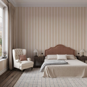 Carta da parati Righe ondulate beige con un delicato contrasto