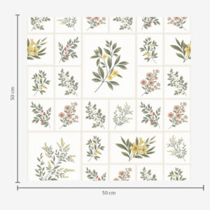 Carta da parati Collage botanico con rami fioriti in cornici leggere