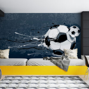 Carta da parati Pallone da calcio su sfondo in stile graffiti
