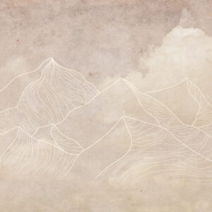 Carta da parati Texture grunge con montagne astratte, colore beige, arte a tema natura