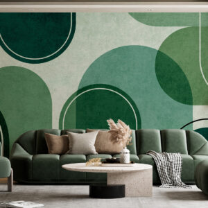 Carta da parati Archi geometrici di colore verde