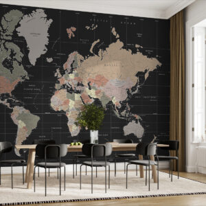 Carta da parati Mappa dettagliata del mondo