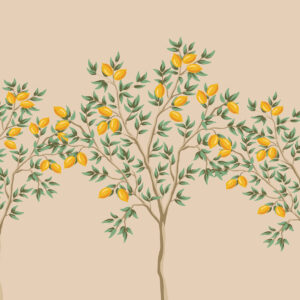 Carta da parati Albero di limone, sfondo beige