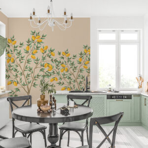 Carta da parati Albero di limone, sfondo beige