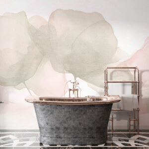 Carta da parati Bellissimi fiori, colori pastello tenui, minimalismo, naturale, rustico, beige e rosa