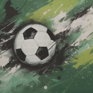 Carta da parati Pallone da calcio con graffiti sfocati sullo sfondo