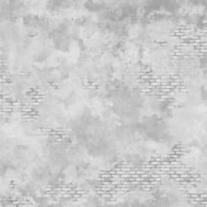 Carta da parati Intonaco grigio grunge con inserti in mattoni a vista